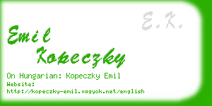 emil kopeczky business card